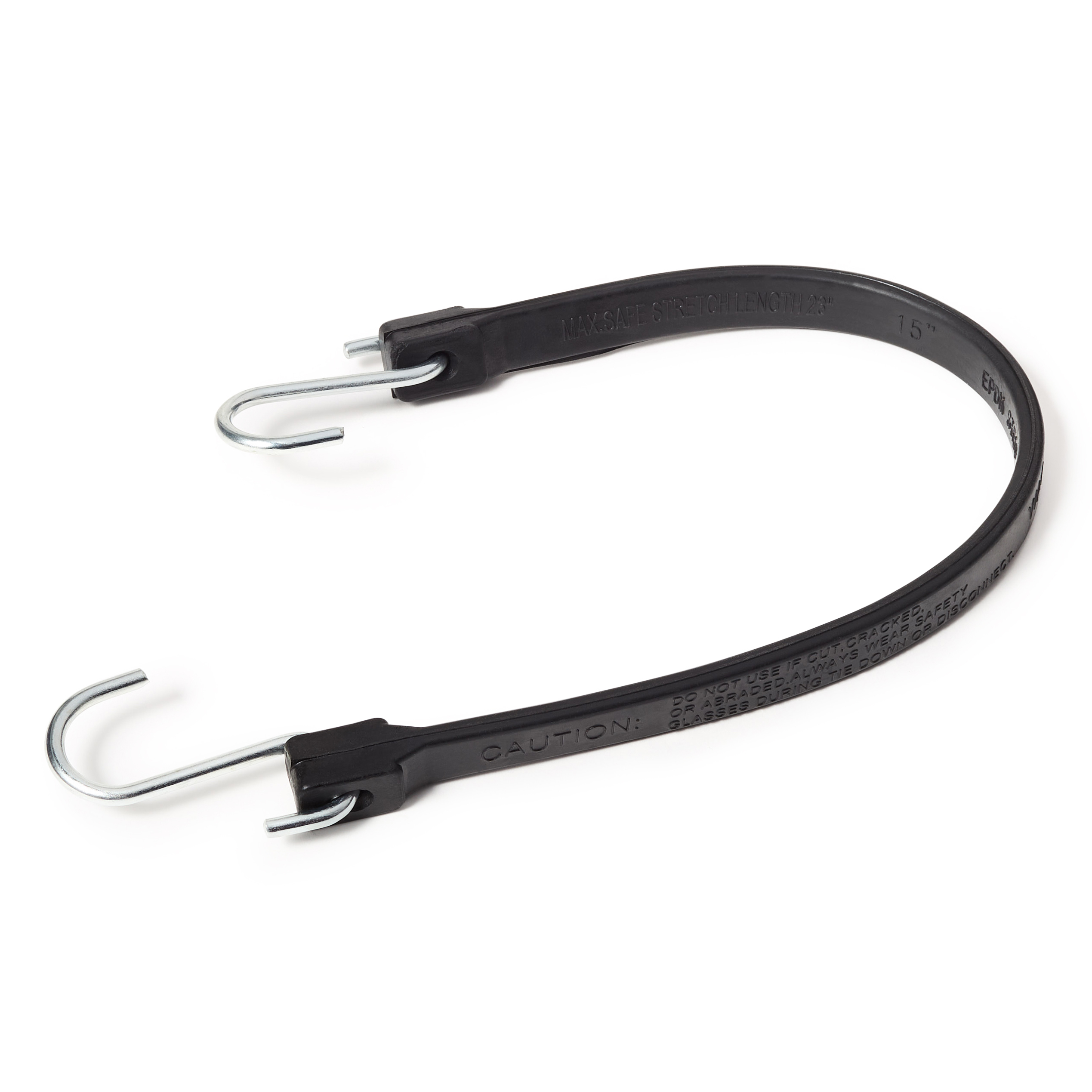 Black EPDM Rubber Tarp Straps | 15” with S-Hooks | 50 Pack