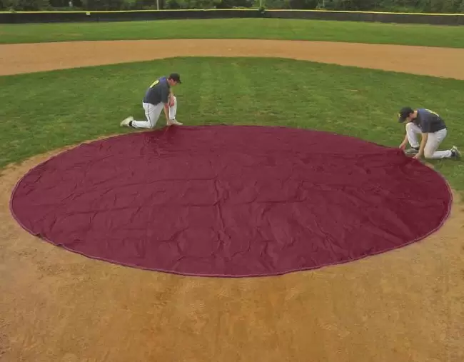 Burgundy Wind Weighted Baseball Mound Covers