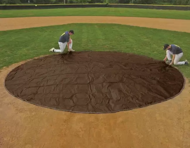 Brown Baseball Mound Tarp Covers