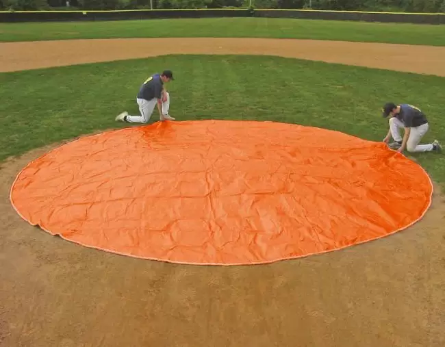 Orange Baseball Mound Tarp Covers