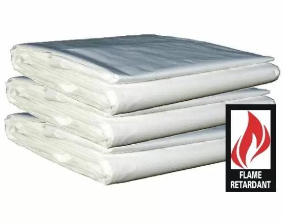 8 Mil White Fire Retardant Poly Tarp