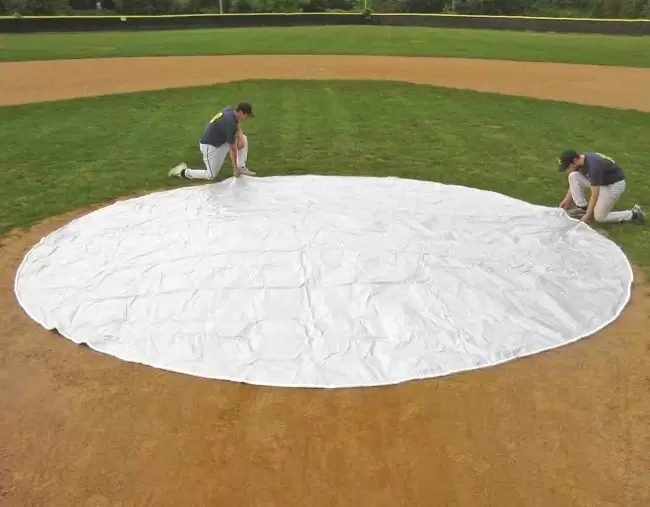 White Baseball Mound Tarp Covers