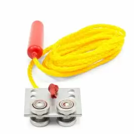 Trolley Ruberize Rope 4-Wheel Steel Trolley | Includes 10-Foot Pull Rope