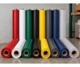 Red Vinyl Laminated Polyester Fire Resistant Fabric 13 oz